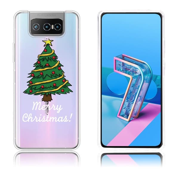 Christmas ASUS Zenfone 7 Pro etui - Hand Painted jul træ Green