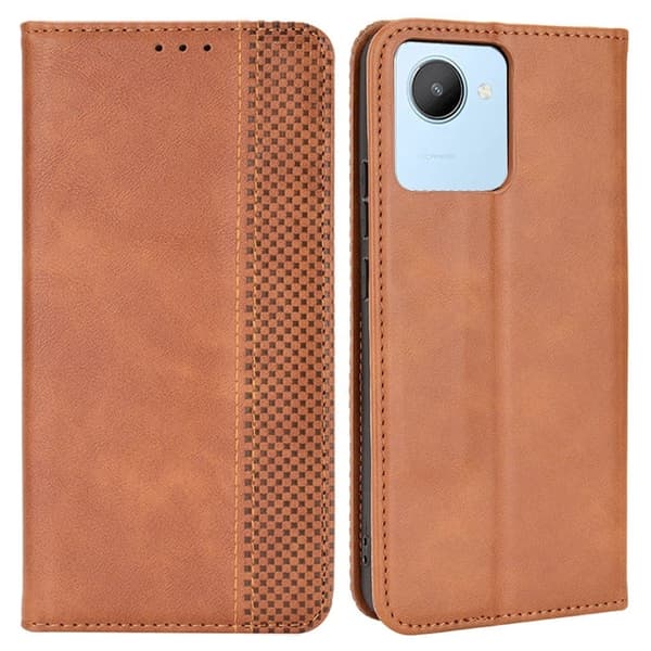 Bofink Vintage Realme C30 Læder Etui - Brun Brown