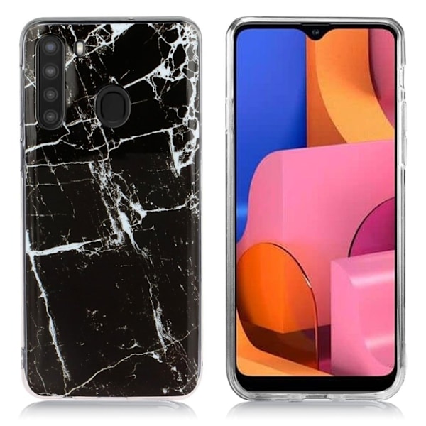 Marble Samsung Galaxy A21 Cover - Sort marmor Black