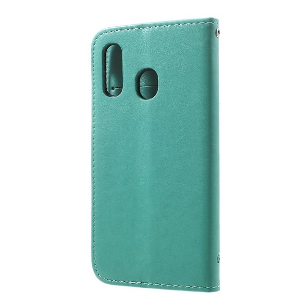 Butterfly läder Samsung Galaxy A40 fodral - Grön Grön