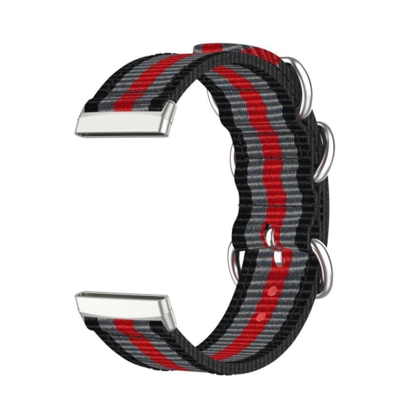 Fitbit Sense / Versa 3 nylon watch band - Black / Grey / Red Black