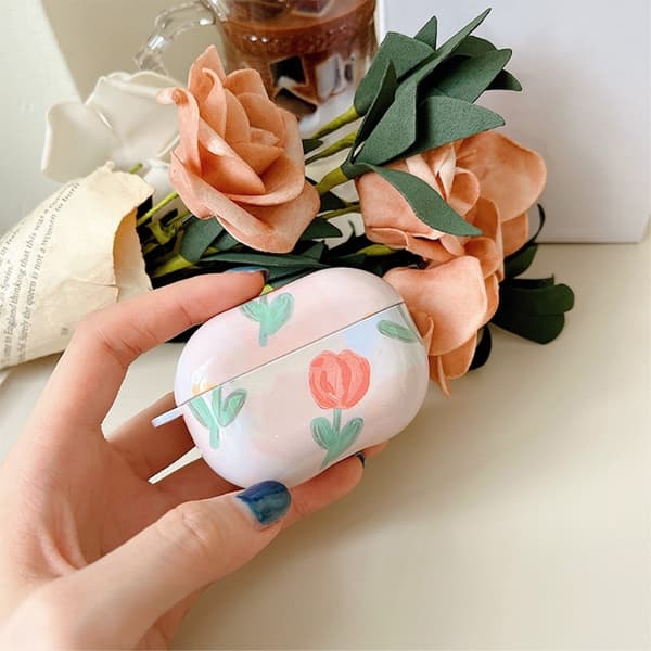 Xiaomi Redmi Buds 4 Pro søtt design-etui - Rød Tulipan Red