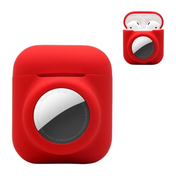 2-in-1 silicone case for AirPods / AirTag - Red Röd