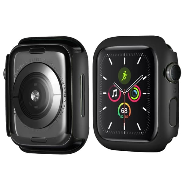 Apple Watch (41mm) kumipäällysteinen suojus - Musta Black