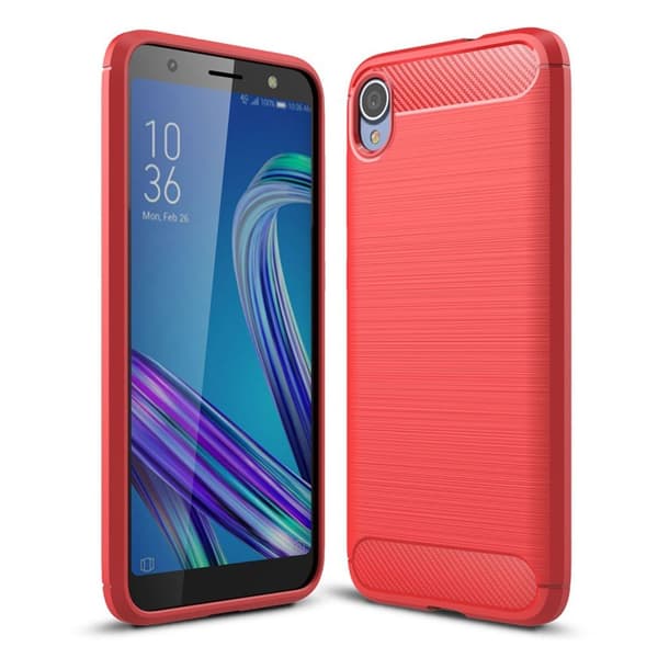 Carbon Flex ASUS Zenfone Live L1 cover - Rød Red