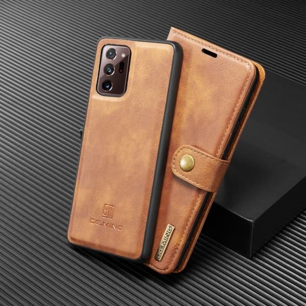 DG.MING Samsung Galaxy 20 2-in-1 lompakkokotelo - Ruskea Brown