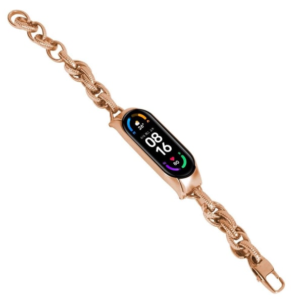 Xiaomi Mi Band 7 chain wave style watch strap - Rose Gold Rosa