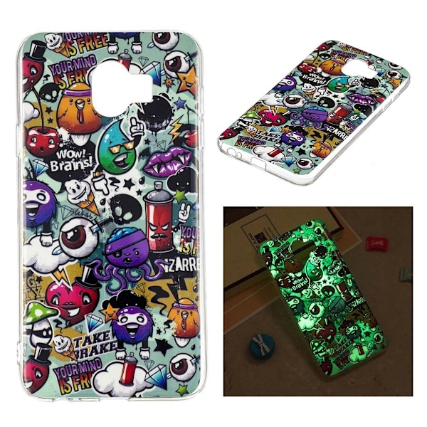 Samsung Galaxy J4 (2018) lysende mønster etui - Wow Brains Multicolor