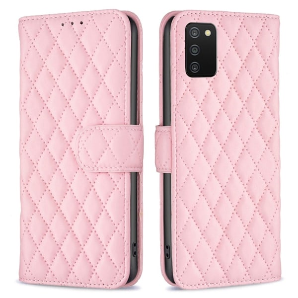 Rombuskuvioinen matta läppäkotelo Samsung Galaxy A03s / Samsung Galaxy A02s (166mm) - Pinkki Pink