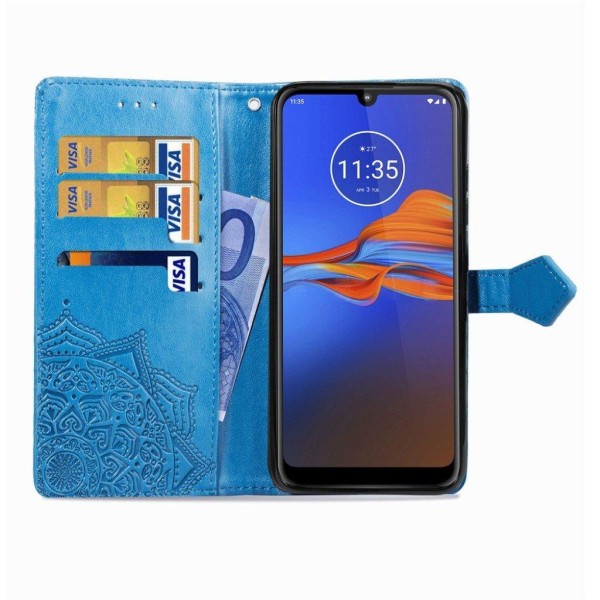 Mandala Motorola Moto E6 Plus etui - Blå Blue