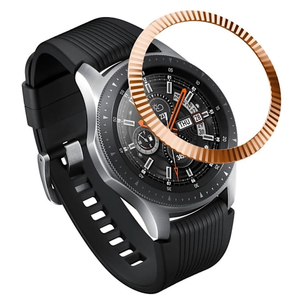 Samsung Galaxy Watch (46mm) rustfrit stål bezel - Rødguld Pink