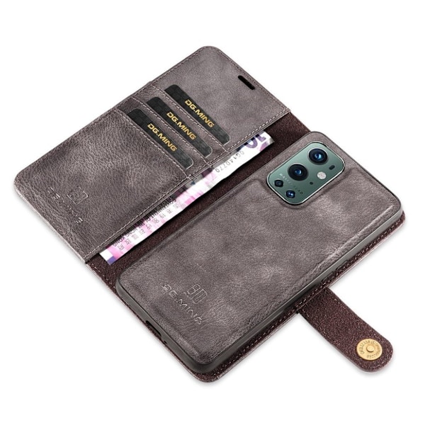 DG.Ming Oneplus 9 Pro 2-in-1 Pung Etui - Grå Silver grey