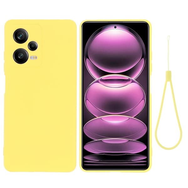Matt flytende silikondeksel for Xiaomi Redmi Note 12 Pro Plus - Gul Yellow
