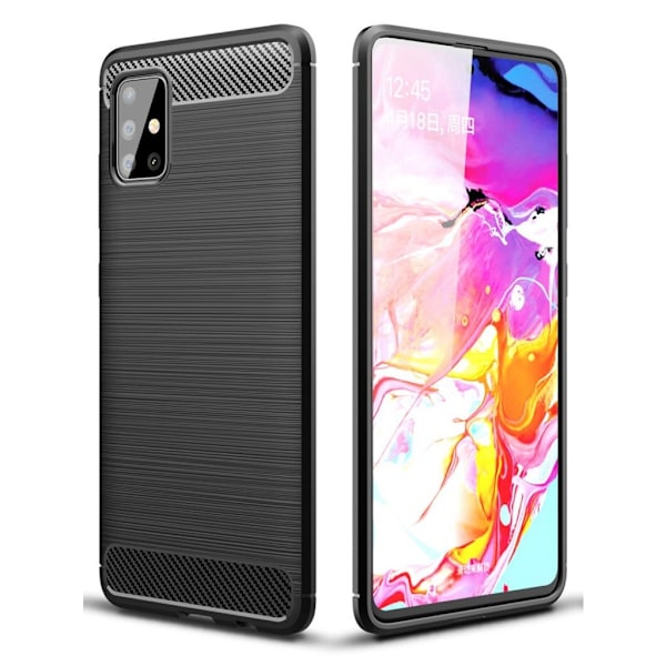 Carbon Flex cover - Samsung Galaxy A51 – Sort Black