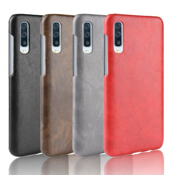 Samsung Galaxy A70 litchi coated fodral - Svart Svart