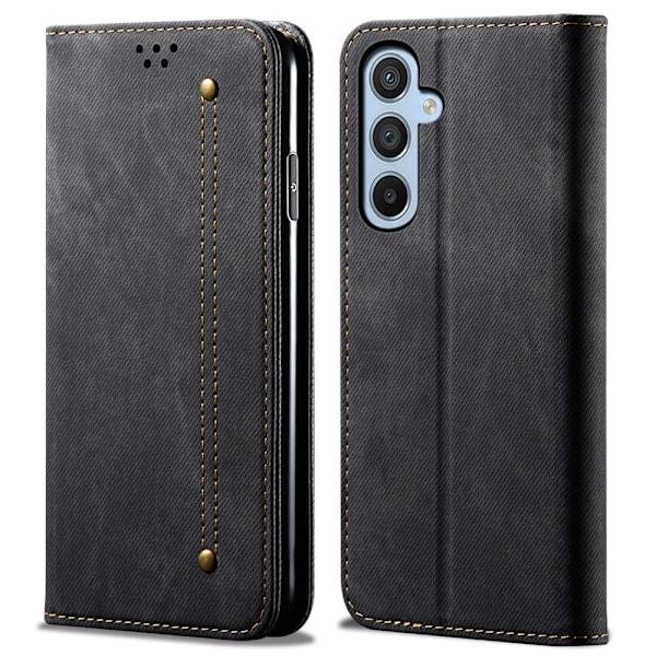 Jeans Samsung Galaxy S24 FE flip case - Musta Black
