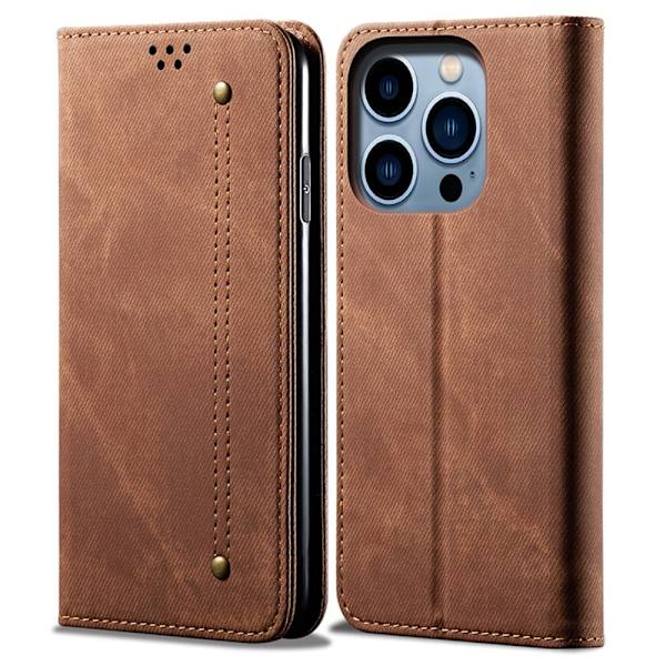 Jeans iPhone 16 Pro Max flip etui - Kaffe Brown