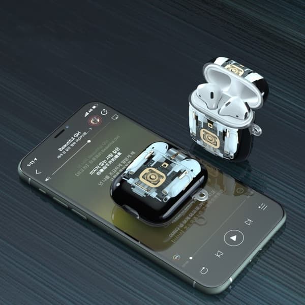 AirPods unike mekaniske designveske Silver grey