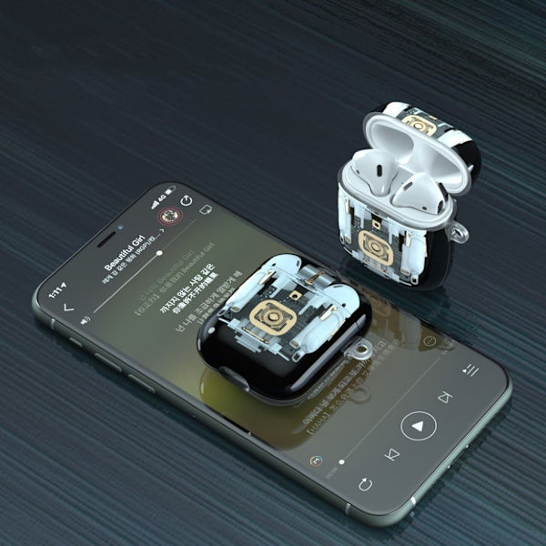AirPods unique mechanical design etui Silver grey