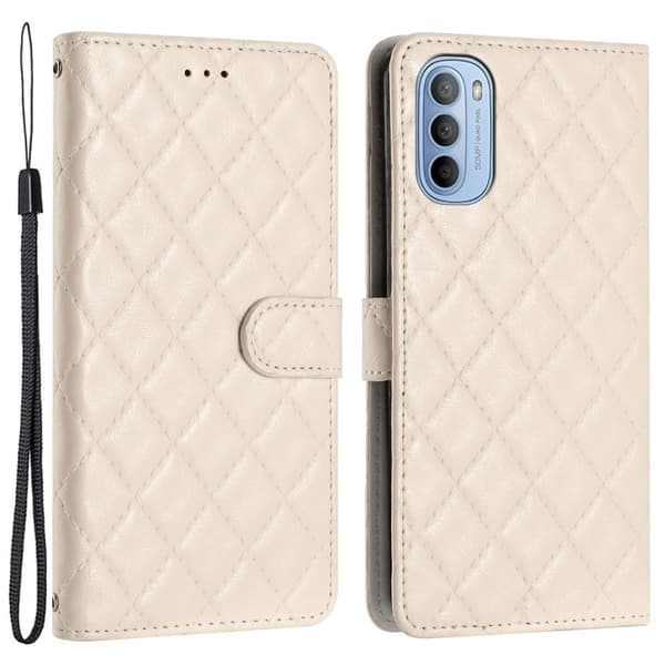 Funktionelt Motorola Moto G62 5G rombe etui med pung White