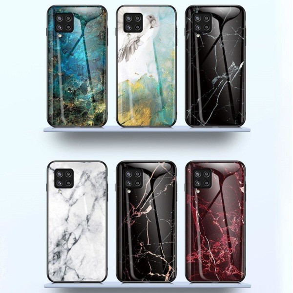 Fantasy Marble Samsung Galaxy M42 5G cover - Guld Sort Marmor Black