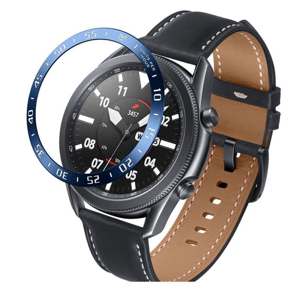 Ramme i rustfritt stål til Samsung Galaxy Watch 3 (45 mm) - Blå Transparent