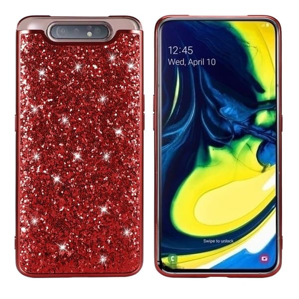 Glitter Samsung Galaxy A80 deksel - Rød Red