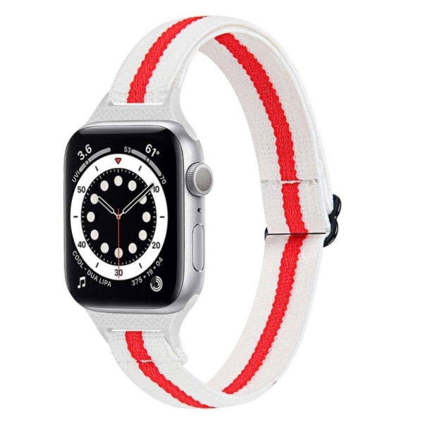 Apple Watch 42mm - 44mm nylonkellohihna - Valkoinen / Punainen Red