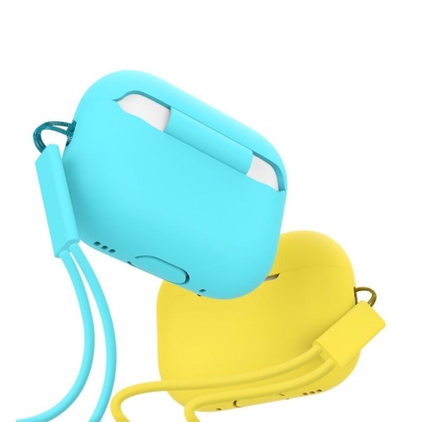 2.0mm AirPods Pro 2 silikonikotelo hihnalla - Mintunvihreä Green