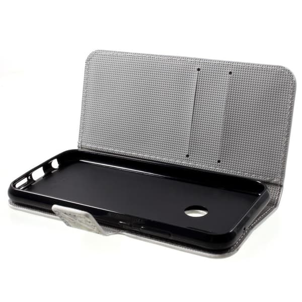Huawei P20 Lite Printet Mønster PU læder flip etui - blå Sommerfugl Multicolor