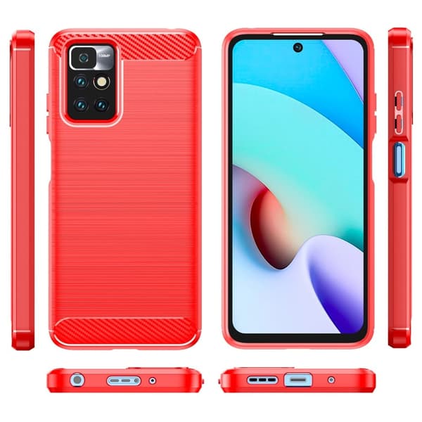 Carbon Flex Etui Xiaomi Redmi Note 11 - Rød Red
