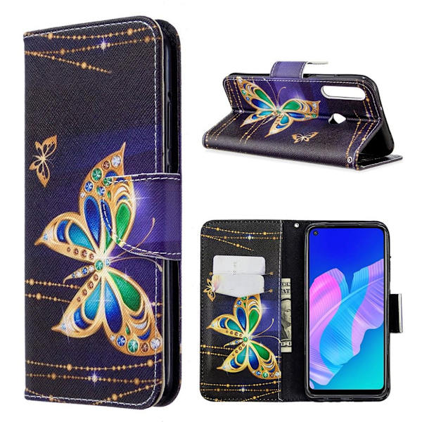 Wonderland Huawei P40 Lite E flip-etui - Levende Sommerfugl Multicolor