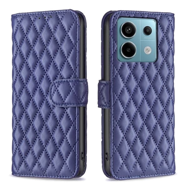 Rombemønster, matt flip-deksel for Xiaomi Redmi Note 13 Pro 5G  - Blå Blue