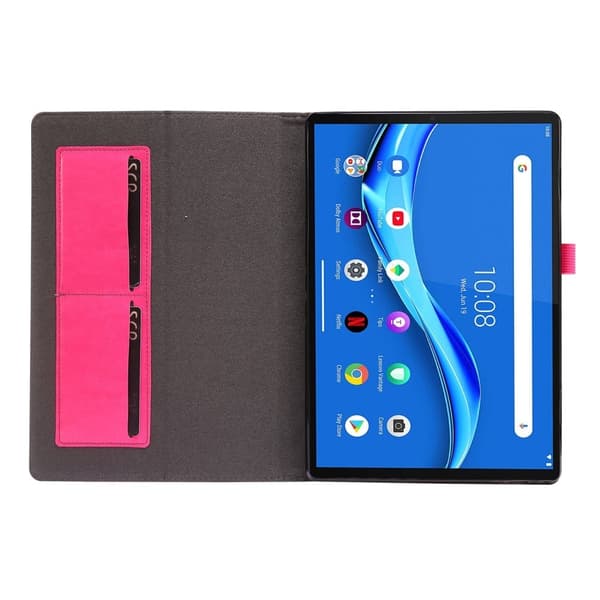 Vikbart fodral med Lichi-textur för Lenovo Tab M10 - Rosa Rosa
