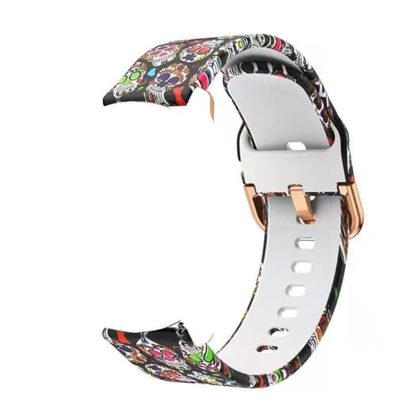 Universal urrem af silikone i moderigtigt design - Farverigt Kranie Multicolor