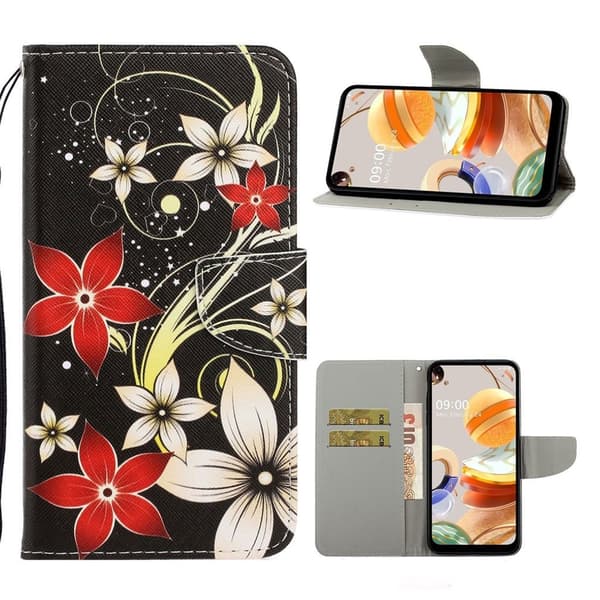 Wonderland LG K61 flip etui - Flowers Multicolor