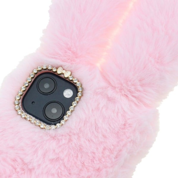 Fluffy Rabbit iPhone 13 Mini Cover - Sort Black