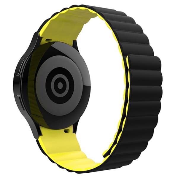 Klockarmband i silikon med magnetlås för Samsung Galaxy Watch 4 - Grå / Orange Silvergrå