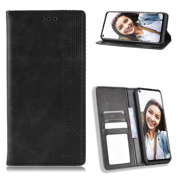 Bofink Vintage HTC U20 5G Læder Etui - Sort Black
