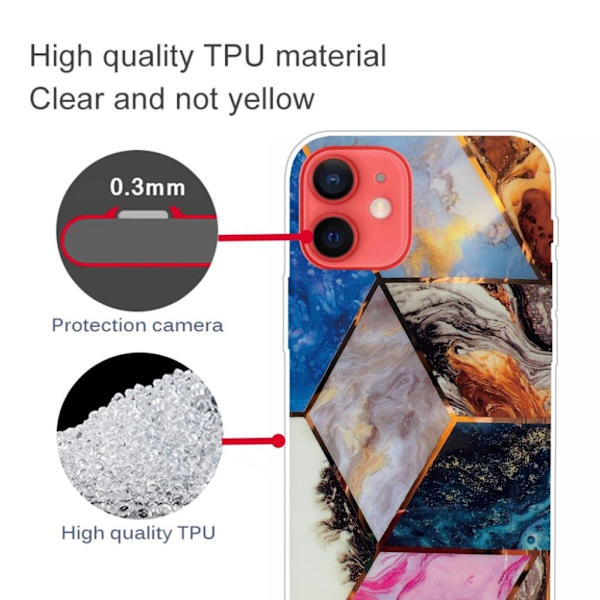 Marble design iPhone 13 Mini cover - Levende Marmor Diamant Multicolor