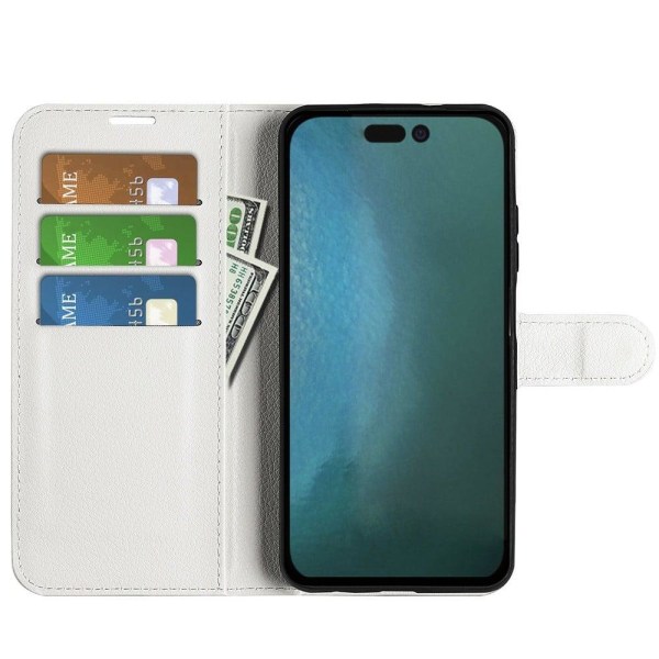 Klassisk iPhone 14 flip etui - Hvid White