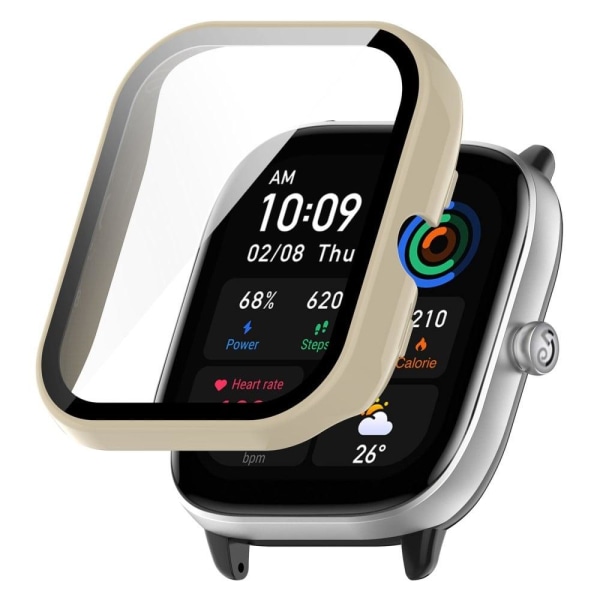 Amazfit GTS 4 Mini cover with tempered glass - Ivory White Vit