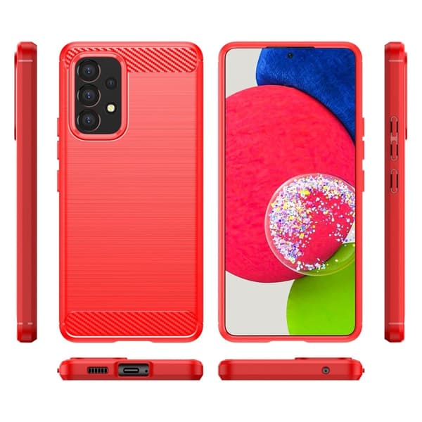 Carbon Flex Etui Samsung Galaxy A53 5G - Rød Red