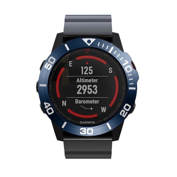 Garmin Fenix 5X / 5X Plus viileä ruostumattomasta teräksestä valmistettu kehys - Sininen / Valkoinen Blue