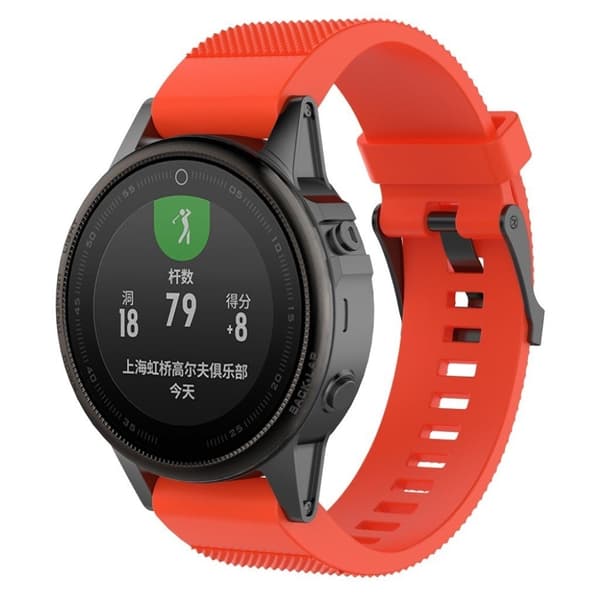 Garmin Fenix 5S erstatnings urrem i silikone med tekstureret overfalde - Rød Red
