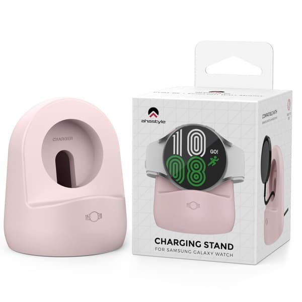 AHASTYLE silikoneopladningsbase til Samsung Galaxy Watch 4 / 3 - Lyserød Pink