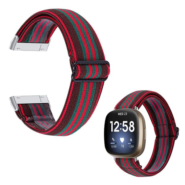 Fitbit Sense / Versa 3 nylonmønstret urrem - Grøn / Grøn Multicolor