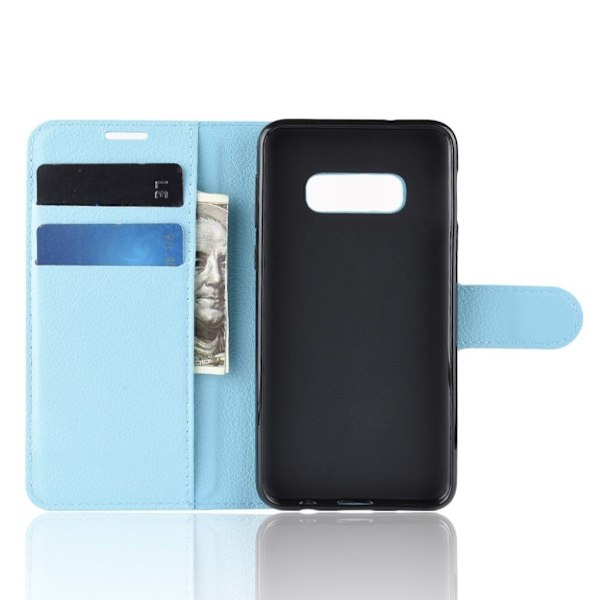 Samsung Galaxy S10e litchi läderfodral - Babyblå Blå