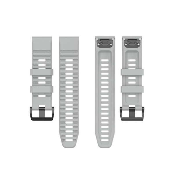 Garmin Fenix 6 stilfuld silikone urrem - Grå Silver grey