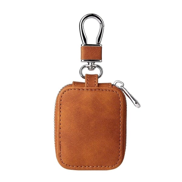 AirPods 3 / 2 / Pro leather storage bag with keychain - Brown Brown